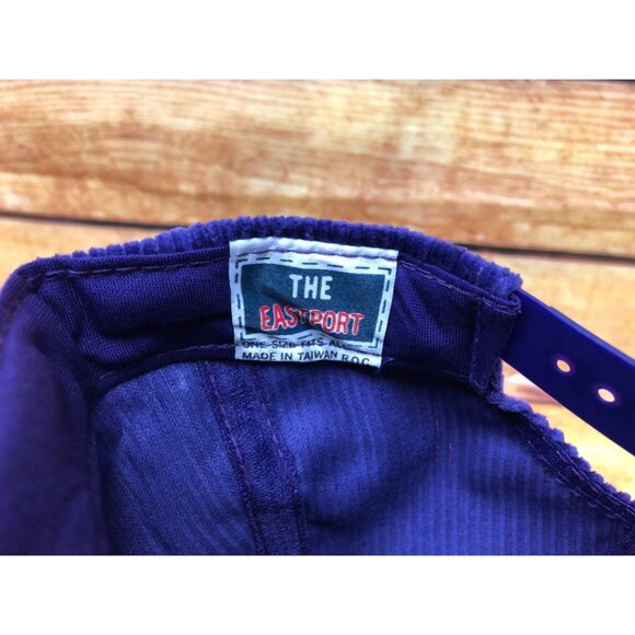 NOS VINTAGE MINNESOTA VIKINGS STARTER The Eastport Purple Corduroy Snapback Hat - Picture 5 of 6